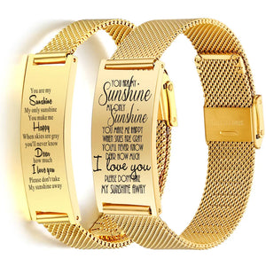 Personalized Couple Bracelet Stainless Steel Mesh Bangle Set