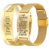 Personalized Couple Bracelet Stainless Steel Mesh Bangle Set