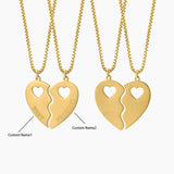 Custom Heart Necklace in Stainless Steel 18k Plated