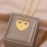 Custom Heart Necklace in Stainless Steel 18k Plated