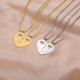 Custom Heart Necklace in Stainless Steel 18k Plated