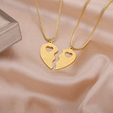 Custom Heart Necklace in Stainless Steel 18k Plated