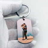 Personalized Couple Keychain Photo Initials Long Distance Relationship