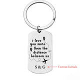 Personalized Couple Keychain Photo Initials Long Distance Relationship