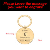 Couple Keychain with Personalized Names - Anniversary Gift