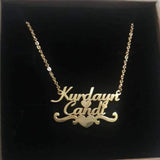 Heart Couple Name Necklaces Stainless Steel Love Jewelry