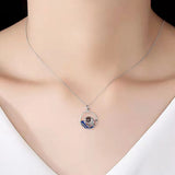 Personalized Couple Projection Necklace Set Mountains and Sea Gift