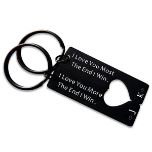 Personalized Couple Puzzle Keychain,Custom Initial Keyring,Valentine's Gift