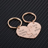 Personalized Couple Puzzle Keychains Initials Couples Keychain Gift Key Ring