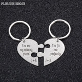 Personalized Couple Puzzle Keychains Initials Couples Keychain Gift Key Ring