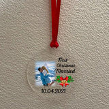 Personalized Couple Xmas Gift First Christmas Married Photo Date