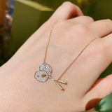 Personalized 925 Silver Plated Badminton Racket Women's Necklace