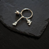 Witch Incense Burner Broom Pendant Keychain