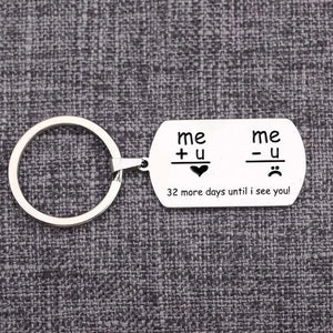 Custom Long Distance Relationship Keychain: 32 More Until I See You!