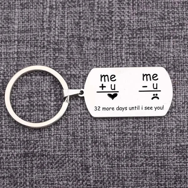 Custom Long Distance Relationship Keychain: 32 More Until I See You!