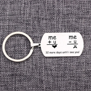 Custom Long Distance Relationship Keychain: 32 More Until I See You!