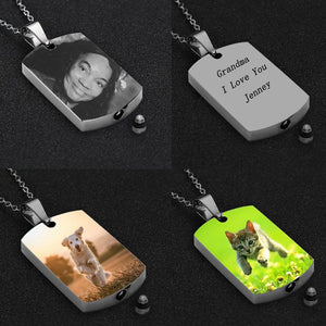 Personalized Cremation Necklace for Ashes Photo Name Urn Necklace