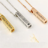 Dog Memorial Bar Necklace - Custom Ashes Cremation Urn Pendant