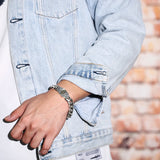 Men's Cross Flower Bracelet - Punk Style