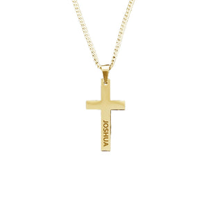 Personalized Cross Necklace Women Men Name Stainless Steel Cuban Chain Choker