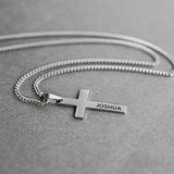 Personalized Cross Necklace Women Men Name Stainless Steel Cuban Chain Choker
