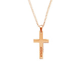 Personalized Cross Necklace Women Men Name Stainless Steel Cuban Chain Choker