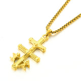 Men's Personalized Cross Pendant Necklace 18K Stainless Steel Choker
