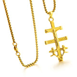 Men's Personalized Cross Pendant Necklace 18K Stainless Steel Choker