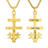 Men's Personalized Cross Pendant Necklace 18K Stainless Steel Choker