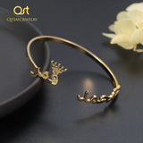 Personalized Crown Arabic Name Bangle/Custom Name Bracelet for Women