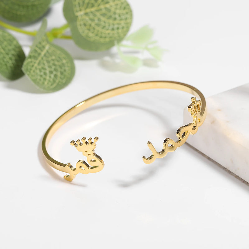 Personalized Crown Arabic Name Bracelet Stainless Steel Bracelet