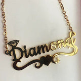 Personalized Butterfly Heart Name Necklace