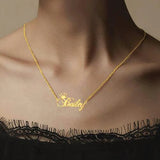 Personalized Crown Letter Pendant Necklace for Women - Name Necklace for Girl