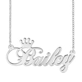 Personalized Crown Letter Pendant Necklace for Women - Name Necklace for Girl