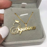 Crown Name Necklace Stainless Steel Personalized for Women