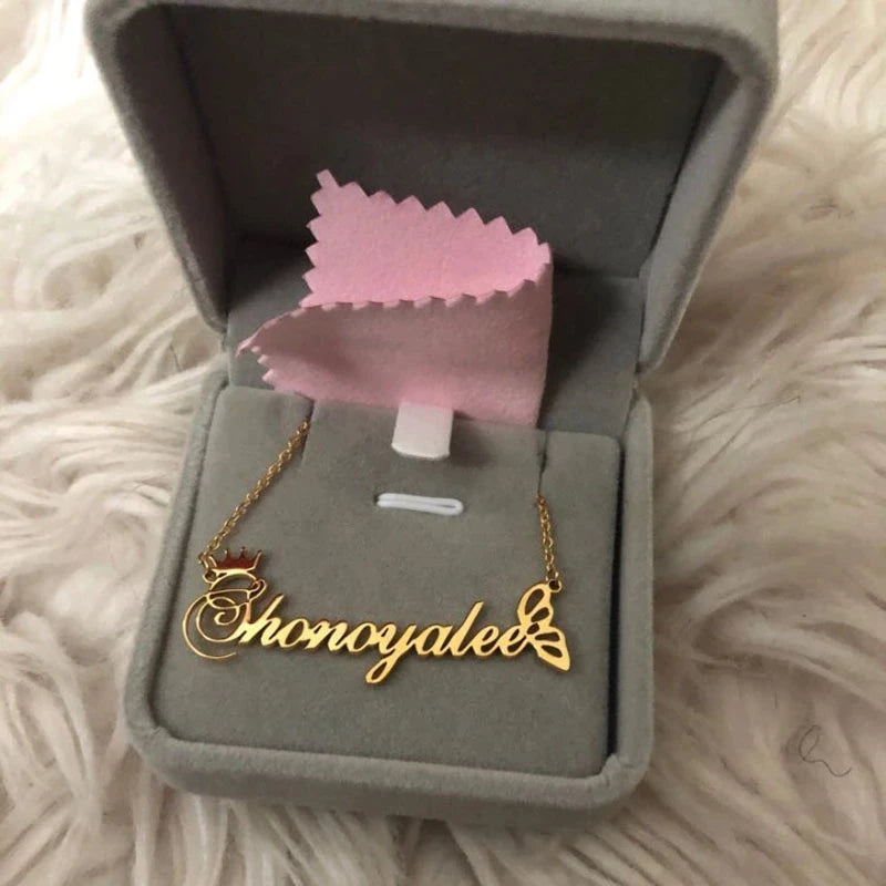 Personalized Butterfly Pendant Necklace Stainless Steel Jewelry