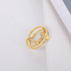 Personalized Crown Name Rings Stainless Steel Women's Wedding Jewelry