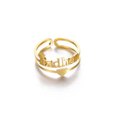 Personalized Crown Name Rings Stainless Steel Women's Wedding Jewelry