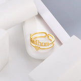 Personalized Crown Name Rings Stainless Steel Women's Wedding Jewelry