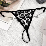 Crystal Letter Leopard Print Thongs Sexy Beach Body Chain Belt
