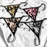 Crystal Letter Leopard Print Thongs Sexy Beach Body Chain Belt