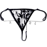 Crystal Letter Leopard Print Thongs Sexy Beach Body Chain Belt