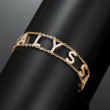 Custom Name Bracelet with Zircon Charm for Women