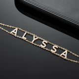 Custom Name Bracelet with Zircon Charm for Women