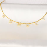 Personalized Crystal Name Necklace Iced Letters Pendant Zirconia Necklace