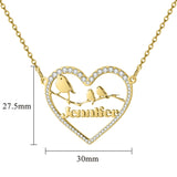 Personalized Crystal Names Necklace For Women Heart Name Pendant