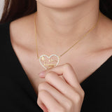 Personalized Crystal Names Necklace For Women Heart Name Pendant