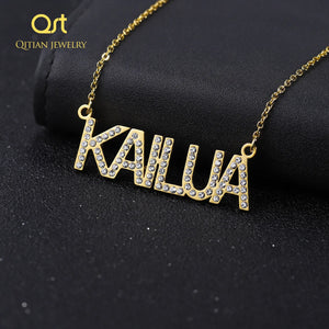 Personalized Zircon Letter Necklace Pendant for Women