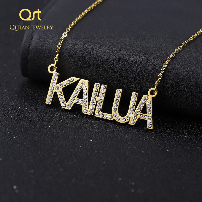 Personalized Zircon Letter Necklace Pendant for Women