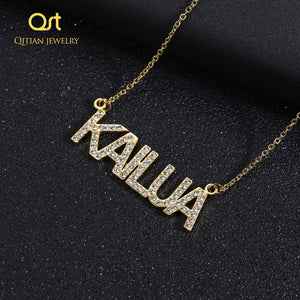 Personalized Zircon Letter Necklace Pendant for Women